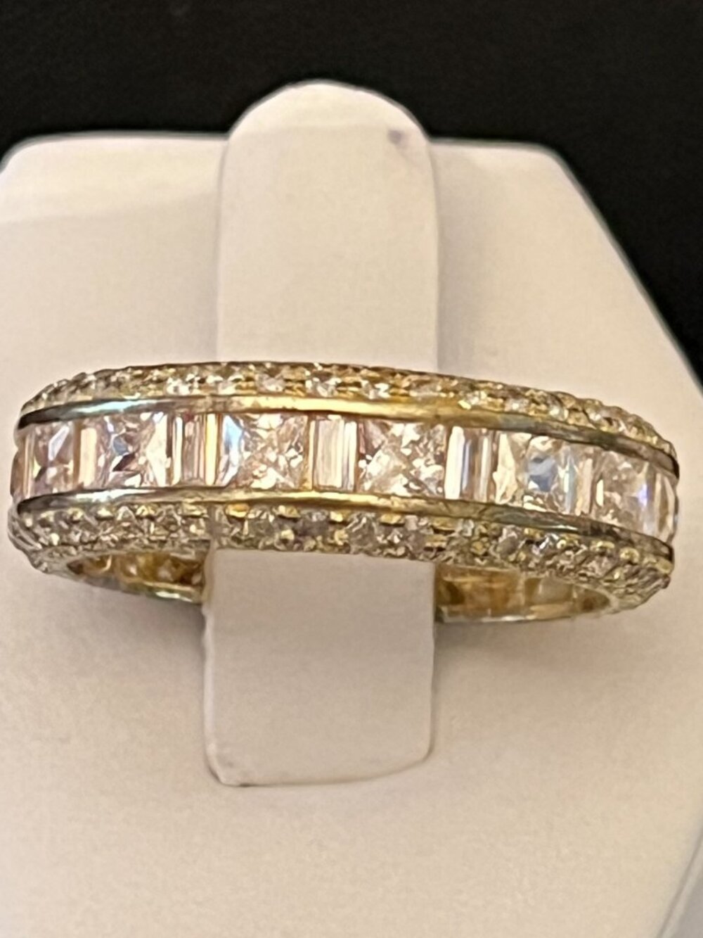 Fuzion Creations Gold Vermeil over 925 Silver CZ Eternity Ring Size 10 (468)